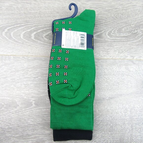 Polo Ralph Lauren Foulard Slack Socks Men's Size 6-12.5 (2 PAIRS) Navy Green NEW - Picture 9 of 10